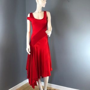 NWT Monse Patchwork Red Satin/Crepe Tank Dress Size 4 Orig $1990